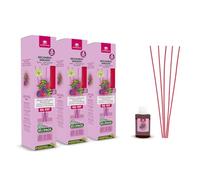 CRISTALINAS | Pack 3 Recambio + Cañas Ambientador Mikado | Recambio Ambientador Hogar | Larga Duración 8 Semanas | 35ml | 0% Alcohol (3X35ml, Moras y Frambuesas)