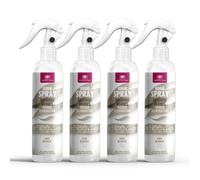 CRISTALINAS | Pack 4 Aerosol Ambientador Spray Pulverizador Absorbe Malos Olores | Para Casa, Cocina, Baño, Coche | Apto para Textiles | 4x250ml | No Contiene Gas (PACK 4, Lino Blanco)