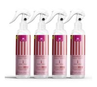 CRISTALINAS | Pack 4 Ambientador Spray Pulverizador Absorbe Malos Olores | Para Casa, Cocina, Baño, Coche | Apto para Textiles | 4x250ml (Frambuesa)