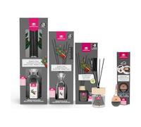 CRISTALINAS | Pack Ambientadores | Aroma Sándalo y Cedro | Mikado 180ml | Mikado 90ml | Mikado 35ml | Ambientador para coche 6ml (Sándalo y Cedro)