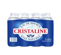 Cristaline Agua de manantial natural francesa/mineral 500 ml x 12 botellas