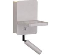 Cristalrecord Aplique pared sencillo blanco lector orientable y carga inalámbrica