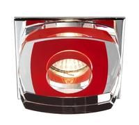 Cristalrecord - Foco empotrable cuadrado en cristal, colección Avalio, color Rojo