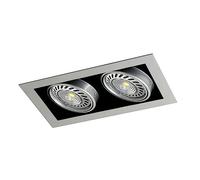 CristalRecord - Foco empotrable de techo Rectangular Karda Tecno Basculante 30º, Iluminación profesional, 2 Luces, 350 x 210 mm