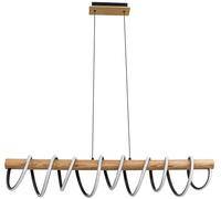 Cristalrecord Lámpara de techo led 49w marrón de aluminio y madera