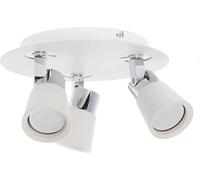 Cristalrecord Plafón de techo 3 luces orientables blanco de aluminio