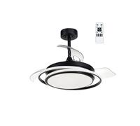 CRISTALRECORD Ventilador de techo LED Antila Mini Negro 45W 4000 Lm CCT