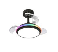 CRISTALRECORD Ventilador LED Antila Mini XS RGB Negro 40W 3500Lm CCT Dim