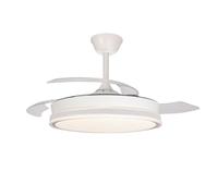 CRISTALRECORD Ventilador LED aspas retráctiles Supereco Blanco 45W 4400Lm CCT