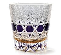 Cristalyn Vaso Whisky Japones Edo Kiriko Kiku Tsunagi - Vaso Degustacion Regalo Hombre para Bourbon - Vidrio Premium (Caja Regalo, 250ml)