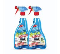 Cristasol, Limpiador Multiusos con Efecto Anti-Polvo y Repelente del Agua, Acción Anti Manchas, Limpia Rápida y Fácilmente Todo Tipo de Superficies sin Dejar Rastros, Pack de 2 x 750 ml