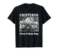 Cristeros Cristiada Viva Cristo Rey Camiseta gráfica económica, Hombre, Negro, L