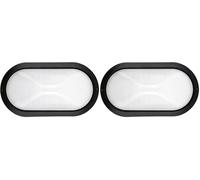 CRISTHER LIGHTING - Aplique de pared & techo PLAFF (L. 27cm), E27, 42W, IP65, termo plástico, negro- iluminación para fachadas, terrazas, balcones (Paquete de 2)