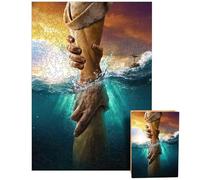 Cristian Puzzle - Juego de Madera Messiah Hand, Faith Wall Decor | Arte de bíblico con extendida de Dios, Juguete de Madera Espiritual para Amigos, Sala de Estar, Esquina de