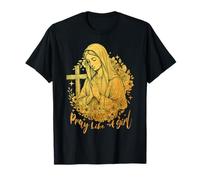 Cristiana Católica Mujeres Jesús Rezar como Una Niña Camiseta