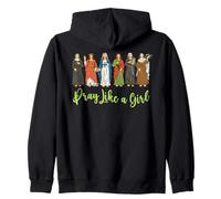 Cristiana Católica Mujeres Jesús Rezar Religiosa Niña Sudadera con Capucha