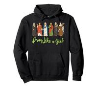 Cristiana Católica Mujeres Jesús Rezar Religiosa Niña Sudadera con Capucha