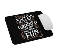 Cristianismo Fe Iglesia Jesucristo Cuando Dios Me Creó, Sonrió Y Dijo: Esto Será Divertido Alfombrilla De Escritorio Agradable Alfombrilla De Ratón Bordes Cosidos Mousepad para Hogar 25X30Cm