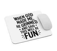 Cristianismo Fe Jesucristo Cuando Dios Me Creó Sonrió Y Dijo Esto Será Divertido Alfombrilla De Escritorio Portátil Mouse Pad Bordes Cosidos Mousepad para Gaming Ordenador Pc 25X30Cm