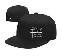 Cristianismo Fe Jesús-con Dios Todo Es Posible Unisex Gorra De Béisbol Vintage Gorras Deportiva Casual Aire Libre Gorra para Camionero Pesca Caza