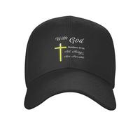 Cristianismo Fe Jesús con Dios Todo Es Posible1 Hombre Mujer Sombrero Cómoda Gorras Hip Hop Protección UV Gorra De Béisbol para Running Golf Deporte