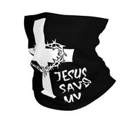 Cristianismo Jesús Me Salvó La Vida3 Polainas De Cuello Impreso Cuello Pañuelo Prima Bandana para Cámping Senderismo Correr 26X30CM
