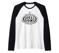 Cristiano Bien Hecho Buen Siervo Fiel Verso de la Biblia Camiseta Manga Raglan