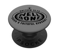 Cristiano Bien Hecho Buen Siervo Fiel Verso de la Biblia PopSockets PopGrip Adhesivo