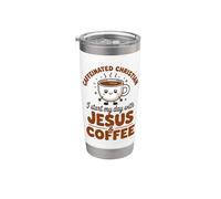 Cristiano Con Cafeína. Empiezo Mi Día Con Jesús Y Café. Vaso térmico de acero inoxidable de doble pared