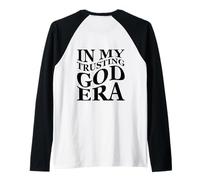 Cristiano Divertido confiando en Dios Era Religiosos Hombres y Mujeres Camiseta Manga Raglan