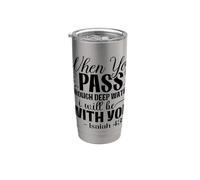 Cristiano Estaré Contigo Aguas Profundas Isaías 43:2 Vaso térmico de acero inoxidable de doble pared