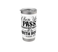 Cristiano Estaré Contigo Aguas Profundas Isaías 43:2 Vaso térmico de acero inoxidable de doble pared