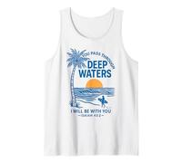 Cristiano Isaías 43:2 Encouraging Bible Verse Deep Waters Camiseta sin Mangas