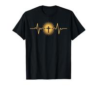 Cristiano Jesús Dios Cruz Religiosa Latido del corazón Camiseta