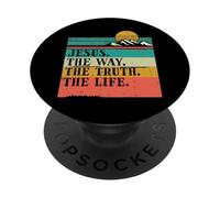 Cristiano Jesús El Camino Verdad Vida Dios Fe Mujeres Hombres Niños PopSockets PopGrip Adhesivo