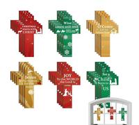 cristiano para árbol de Navidad, de cuna de madera | el nacimiento de Jesús Decoraciones navideñas cristianas | Decoración de escritura de escenario de la Natividad del nacimiento de