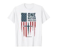 Cristiano Patriótico Una Nación Bajo Dios Cruz USA Fe Camiseta