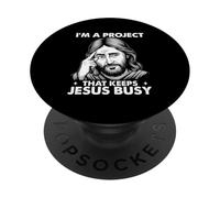 Cristiano religioso Soy un Proyecto Que Mantiene Ocupado a Jesús PopSockets PopGrip Adhesivo