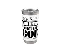 Cristiano Ser Todavía Saber Que Yo Dios Salmo 46:10 Vaso térmico de acero inoxidable de doble pared