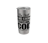 Cristiano Ser Todavía Saber Que Yo Dios Salmo 46:10 Vaso térmico de acero inoxidable de doble pared