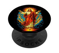 Cristiano Vibrante arte de Jesús PopSockets PopGrip Adhesivo