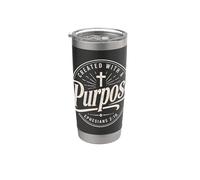 Cristianos Efesios Creados Con Un Propósito Versículo Bíblico Fe Vaso térmico de acero inoxidable de doble pared