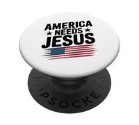 Cristianos Patrióticos America Needs Jesus PopSockets PopGrip Adhesivo