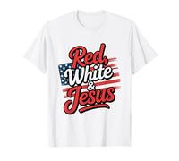 Cristianos Patrióticos Red White Jesus Camiseta