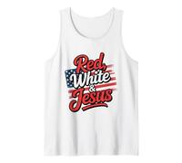 Cristianos Patrióticos Red White Jesus Camiseta sin Mangas