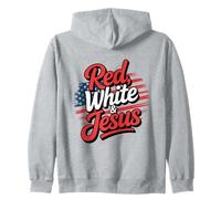 Cristianos Patrióticos Red White & Jesus Fe Amor Sudadera con Capucha