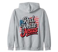 Cristianos Patrióticos Red White & Jesus Sudadera con Capucha