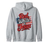 Cristianos Patrióticos Red White Jesus Sudadera con Capucha