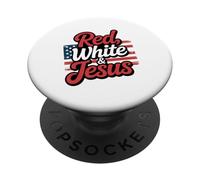 Cristianos Patrióticos Rojo Blanco Jesús PopSockets PopGrip Adhesivo