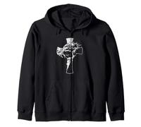 Cristo Cara en Cruz Vintage Biblia Verso Religioso Sudadera con Capucha